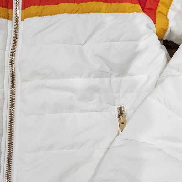 Aviator Nation 5 Stripe Puffer Jacket White Medium M - Picture 4 of 7